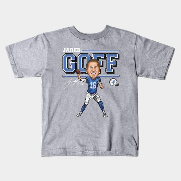 Jared Goff Detroit Cartoon Kids T-Shirt by MASTER_SHAOLIN